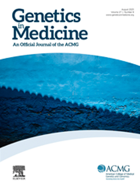 Genetics in Medicine journal cover