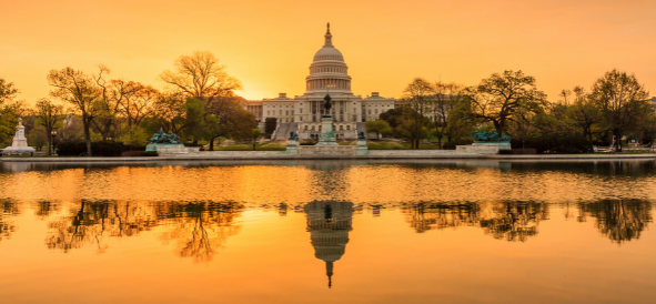 U.S. Capitol building at sunset